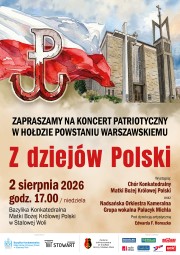 Z dziejów Polski - koncert upamiętniający 82. rocznicę wybuchu Powstania Warszawskiego.