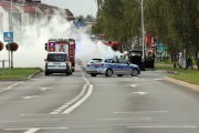 Pożar samochodu na Alejach Jana Pawła II w Stalowej Woli.