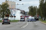 Pożar samochodu na Alejach Jana Pawła II w Stalowej Woli.