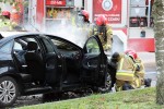 Pożar samochodu na Alejach Jana Pawła II w Stalowej Woli.