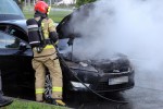Pożar samochodu na Alejach Jana Pawła II w Stalowej Woli.