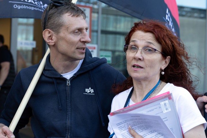 Pikieta przed Hutą Stalowa Wola S.A.