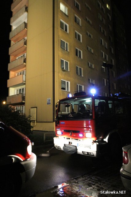Do pożaru mieszkania doszło na VII piętrze w wieżowcu przy Alejach Jana Pawła II 28.
