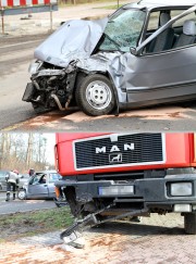 Kierowca seicento z obrażeniami ciała został przewieziony do stalowowolskiego szpitala.