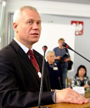 Marszałek Marek Jurek w Sali Kolumnowej Sejmu RP.