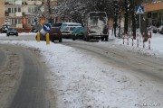 Ulica Poniatowskiego w Stalowej Woli zimową porą.