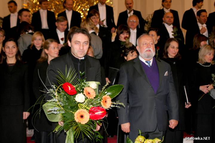 Robert Grudzień i Krzysztof Penderecki tuż po zakończonym koncercie.