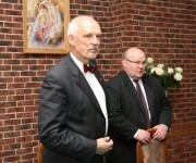 Andrzej Szlęzak i Janusz Korwin-Mikke podczas spotkania w Stalowej Woli.