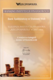 Wyróżnienie odebrał osobiście prezes BS-u, Stanisław Kłapeć.