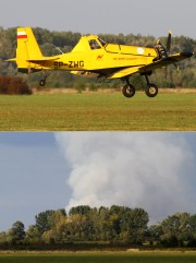 Do akcji gaśniczej został ściągnięty samolot gaśniczy Dromader z lotniska Radawiec koło Lublina. Kłęby dymu z płonących lasów widać było z odległości kilkudziesięciu kilometrów.