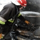 Stalowa Wola: Pożar samochodu pizzermana (video)
