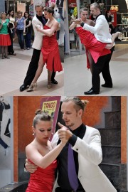Justyna Jędrzejewska i Andrzej Bernaś zaprezentowali dziś Tango Argentyńskie w stalowowolskich centrach handlowych.