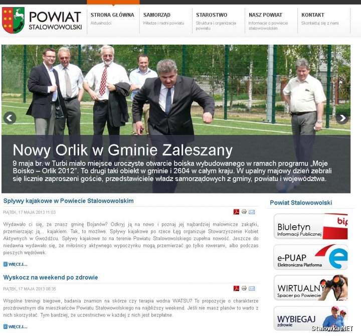 Strona internetowa Powiatu Stalowowolskiego otrzymała najwięcej głosów internautów w podkarpackim plebiscycie.