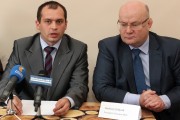 Andrzej Dorosz (z lewej), nowy naczelnik Kancelarii oraz prezydent Andrzej Szlęzak.