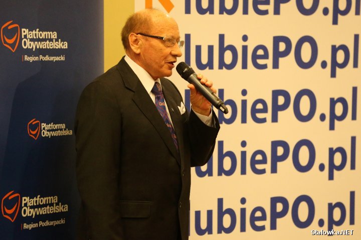 Konwencja wyborcza PO do Europarlamentu w Rzeszowie. Na zdjęciu Tadeusz Ferenc, prezydent miasta Rzeszów;