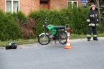 Poszkodowany motocyklista z urazem nogi został przewieziony do szpitala w Stalowej Woli.