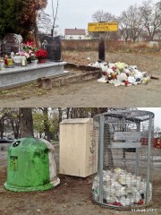 Problem dzikiego wysypiska od strony ul. Rozwadowskiej istnieje od dawna i do dziś jest nierozwiązany. Po drugiej stronie cmentarza są ustawione kontenery, które na co dzień nie są wypełnione, ale nie wszystkim chce się z nich korzystać.