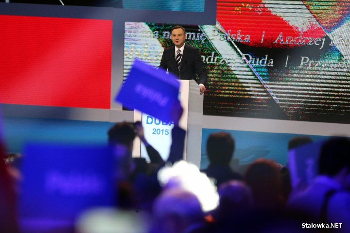 WARSZAWA: Prezydent Stalowej Woli Lucjusz Nadbereżny (PiS) na konwencji kandydata na prezydenta RP Andrzeja Dudy.