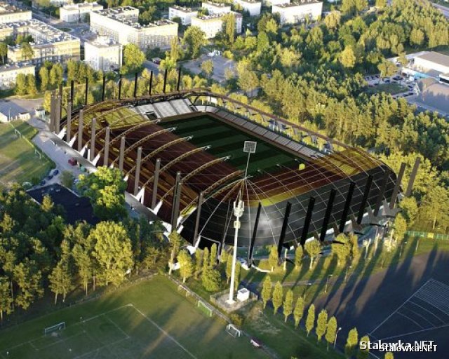 Projekt nowego stadionu przy ulicy Hutniczej.