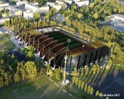 Projekt nowego stadionu przy ulicy Hutniczej.